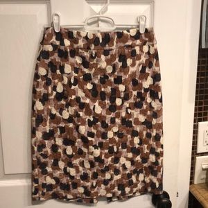 Print J. Crew pencil skirt